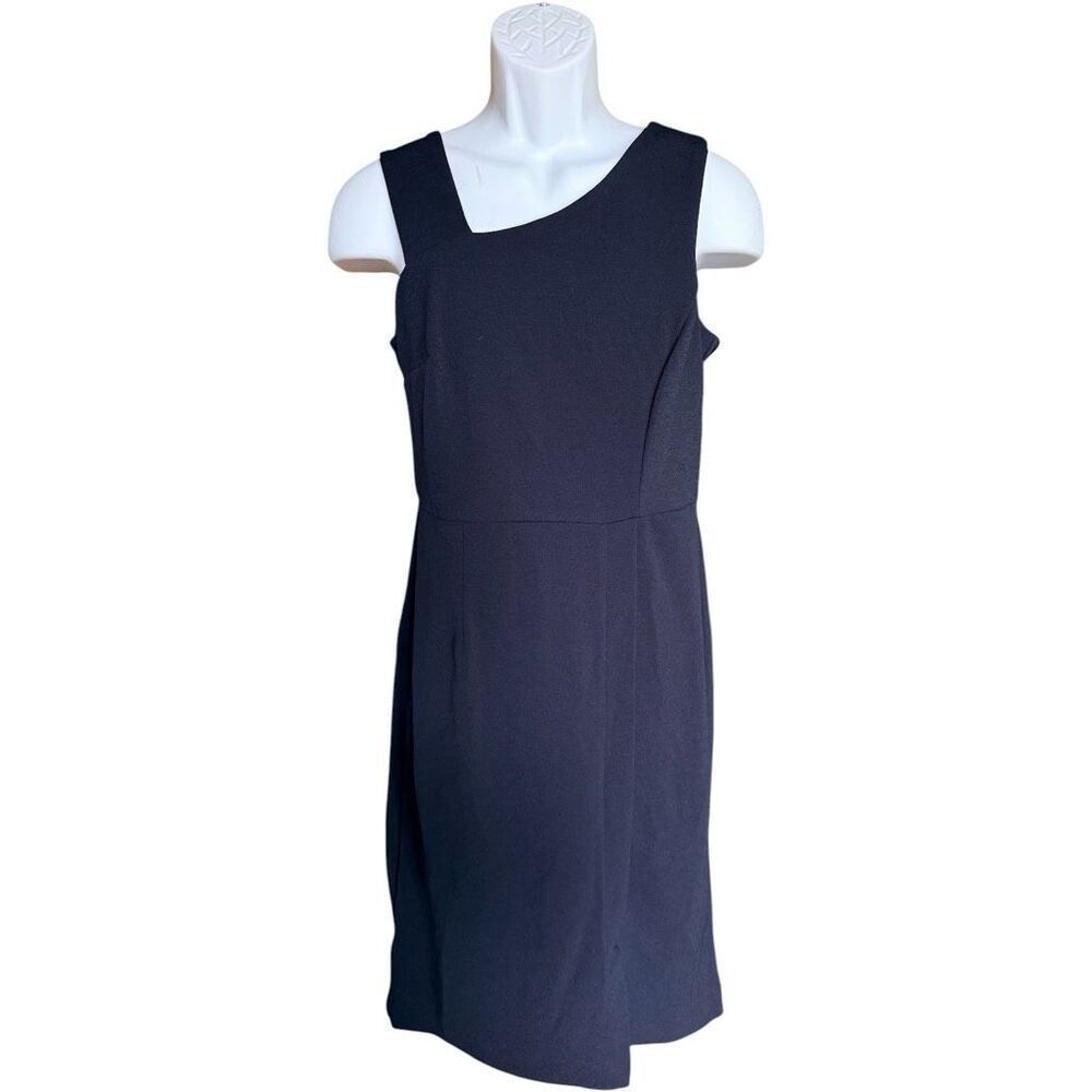 New Shelby & Palmer Navy Blue Asymmetrical Neckline Sleeveless Dress - Sz 8